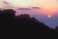 Mallorca Gebirge unterg Sonne