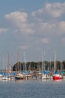 Steinhude Boote liegend Wolken