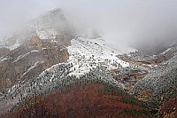 Pineta Tal Berge Nebel Schnee