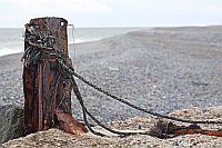 Helgoland Duene Pfahl mit Seil