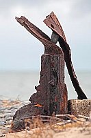 Skulptur Schrott Plastik am Wa