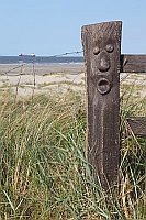 Wangerooge Holzpfahl Gesicht