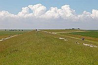 Deich Pilsumer Bucht Wolken