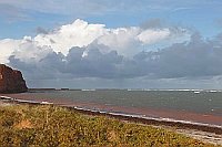 Helgoland Regenwolken Kueste
