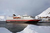 Polarlys in Honningsvag Schnee