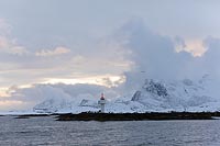 Raftsund Leuchtturm Schneewolk