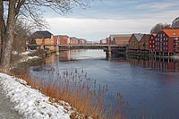 Trondheim Bruecke Pfahlhaeuser