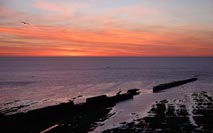 Sonnenuntergang Helgoland Mole