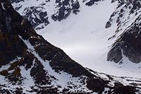 Berge Schnee Magdalenefjorden