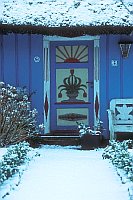 Alte blaue Haustuer Zingst